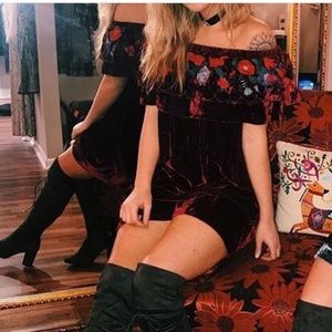 Off the shoulder velvet dress